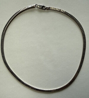 Vintage 925 Italy Sterling Silver Omega Necklace 16" 20g 3mm Stamped